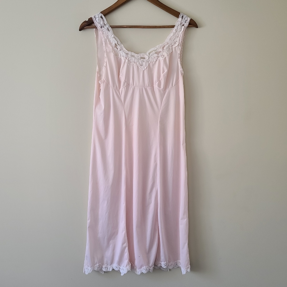 Vintage light pink slip chemise nightie